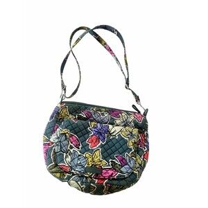 Vera Bradley Carson Shoulder Bag Crossbody Signature Cotton, Falling Flowers